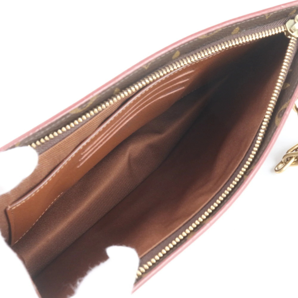 LOUIS VUITTON Authentic Brown Monogram Leather Pouch - Picture 7 of 9